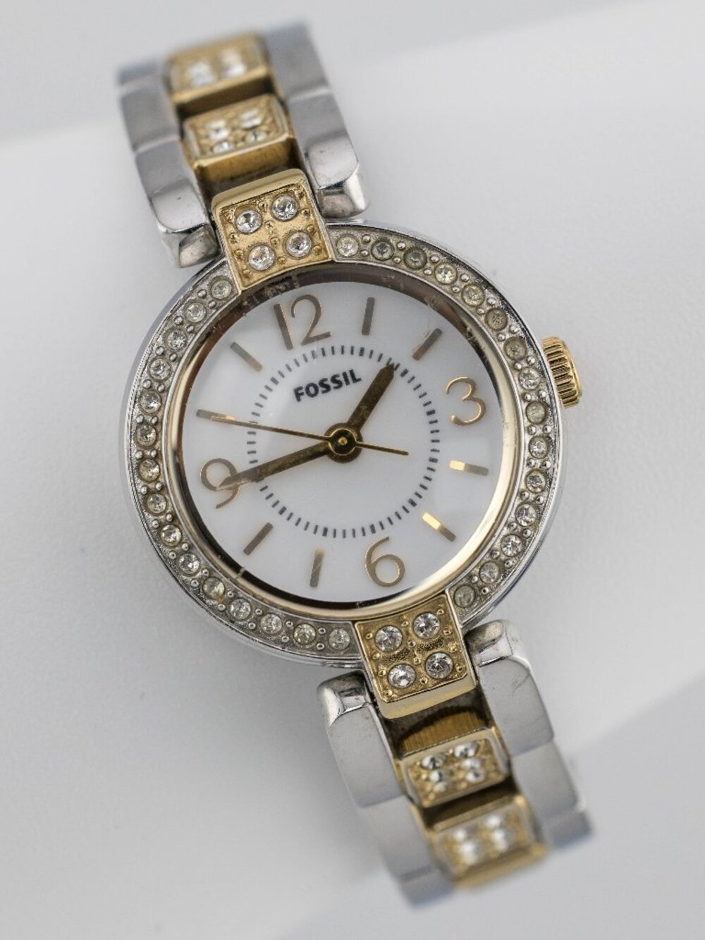 Fossil ES2744 Two Tone Crystal Bezel Quartz Analog Women's Watch New Battery